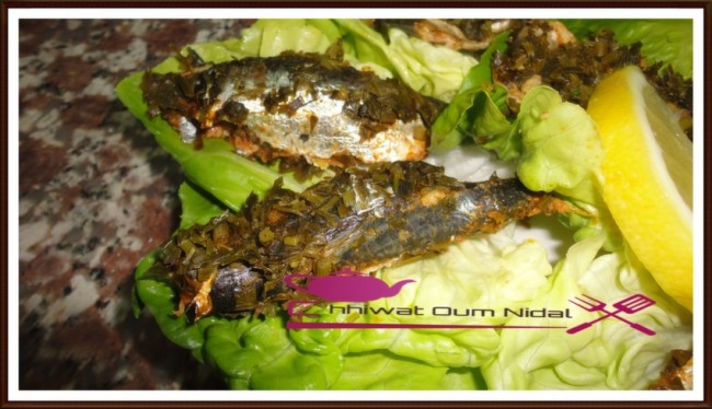 sardine au persil à la vapeur, chhiwate, cuisine marocaine, cuisine oum nidal, cuisineoumnidal, friture sardine, om nidal, plats poisson, poisson, recette, أطباق السمك, أم نضال, ام نضال, سردين مبخر بالمعدنوس, سمك السردين مقلي, شهيوات, شهيوات مغربية, مطبخ أم نضال, وصفة