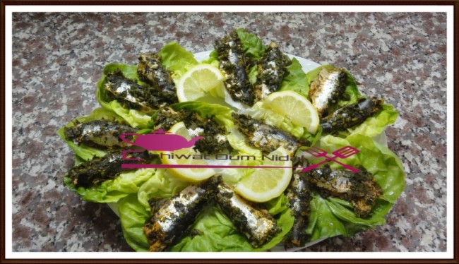 sardine au persil à la vapeur, chhiwate, cuisine marocaine, cuisine oum nidal, cuisineoumnidal, friture sardine, om nidal, plats poisson, poisson, recette, أطباق السمك, أم نضال, ام نضال, سردين مبخر بالمعدنوس, سمك السردين مقلي, شهيوات, شهيوات مغربية, مطبخ أم نضال, وصفة